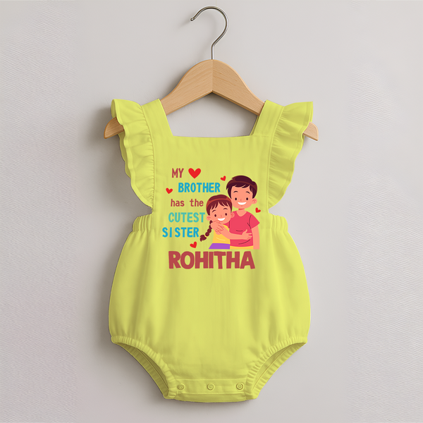 Brother Sister Matching Romper Frock | Celebrate the Bond in Style - PASTEL YELLOW - 0 - 3 Months Old (Chest 19")