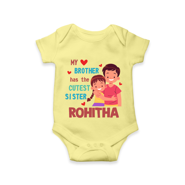 Brother Sister Matching Romper/Onesie | Celebrate the Bond in Style - PASTEL YELLOW - New Born (Chest 14")