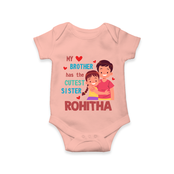 Brother Sister Matching Romper/Onesie | Celebrate the Bond in Style - PEACH - New Born (Chest 14")