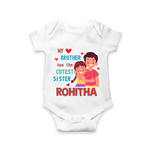 Brother Sister Matching Romper/Onesie | Celebrate the Bond in Style - WHITE - New Born (Chest 14")