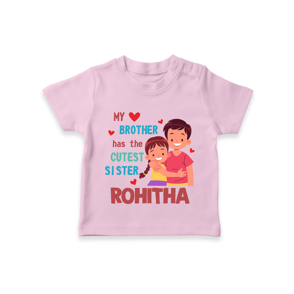 Brother Sister Matching T-Shirt | Celebrate the Bond in Style - BABY PINK - 0-5 Months Old (Chest 17")