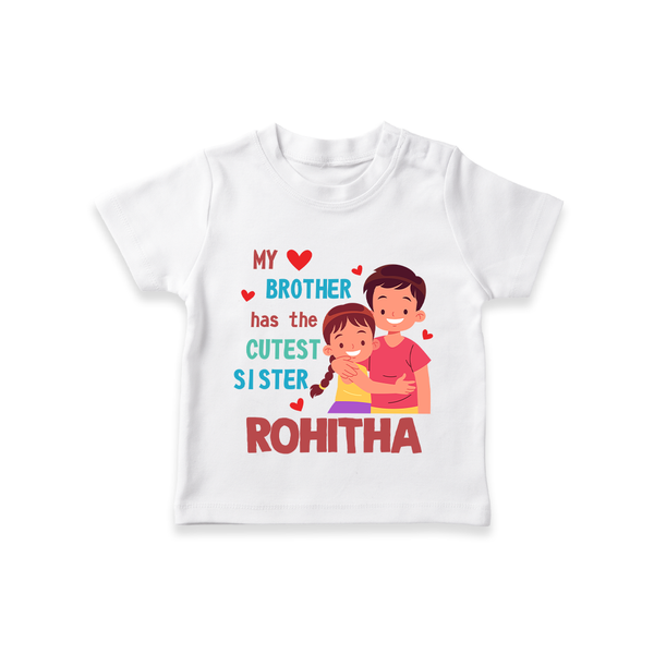 Brother Sister Matching T-Shirt | Celebrate the Bond in Style - WHITE - 0-5 Months Old (Chest 17")