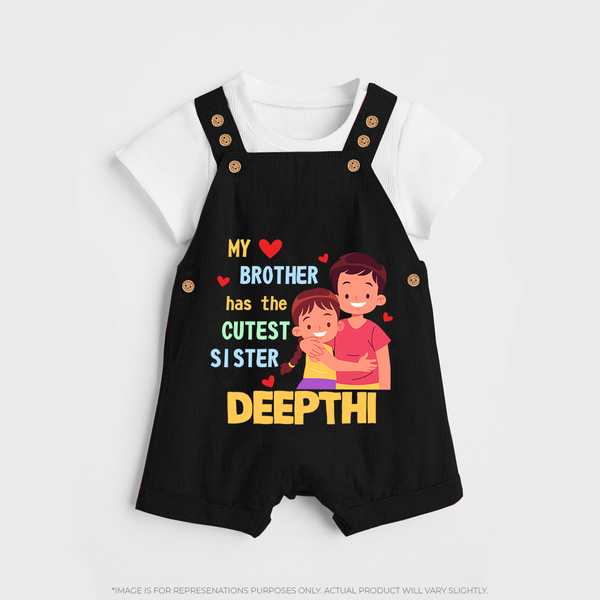 Brother Sister Matching Dungaree Set | Celebrate the Bond in Style - BLACK - 0 - 5 Months Old (Chest 18")