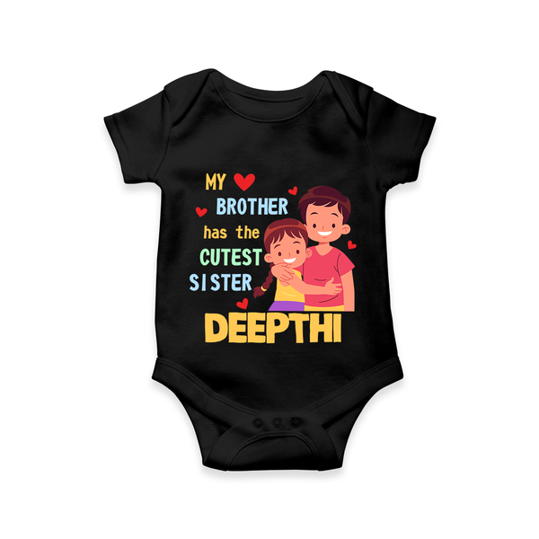 Brother Sister Matching Romper/Onesie | Celebrate the Bond in Style - BLACK - New Born (Chest 14")