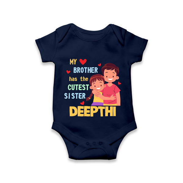 Brother Sister Matching Romper/Onesie | Celebrate the Bond in Style - NAVY BLUE - New Born (Chest 14")
