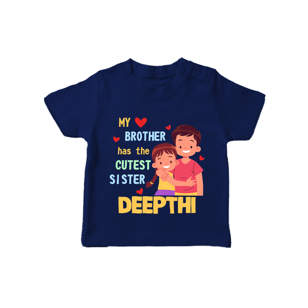Brother Sister Matching T-Shirt | Celebrate the Bond in Style - NAVY BLUE - 0-5 Months Old (Chest 17")
