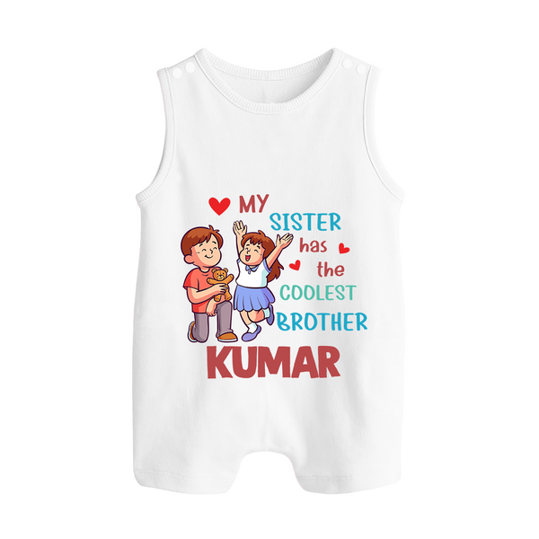 Baby Brother and Sister Romper Suit/ Sleeveless Romper | Perfect for Gifting - WHITE - 0 - 5 Months Old (Chest 18")