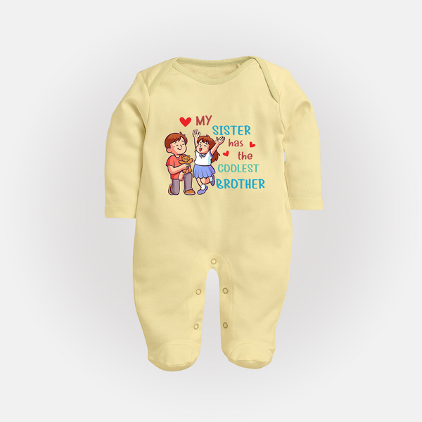 Baby Brother and Sister Sleep Suit/ Fullsleeve Bodysuit | Perfect for Gifting - PASTEL YELLOW - New Born (Chest 7.5")