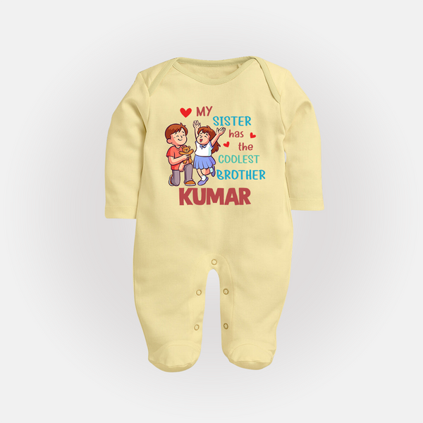 Baby Brother and Sister Sleep Suit/ Fullsleeve Bodysuit | Perfect for Gifting - PASTEL YELLOW - New Born (Chest 7.5")