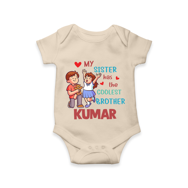 Baby Brother and Sister Romper/Onesie | Perfect for Gifting - IVORY - New Born (Chest 14")