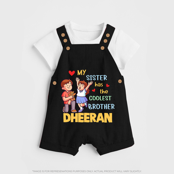 Baby Brother and Sister Dungaree Set | Perfect for Gifting - BLACK - 0 - 5 Months Old (Chest 18")