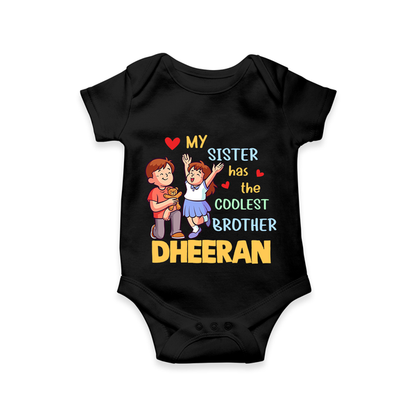 Baby Brother and Sister Romper/Onesie | Perfect for Gifting - BLACK - New Born (Chest 14")