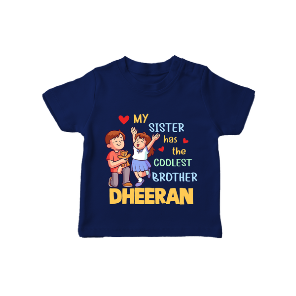 Baby Brother and Sister T-Shirt | Perfect for Gifting - NAVY BLUE - 0-5 Months Old (Chest 17")