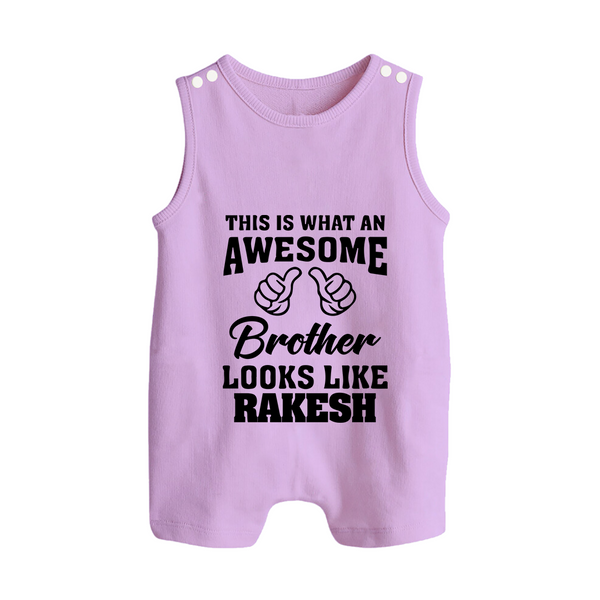 Cute Sibling Outfit for Kids | Brother and Sister Cotton Romper Suit/ Sleeveless Romper - LILAC - 0 - 5 Months Old (Chest 18")