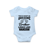 Cute Sibling Outfit for Kids | Brother and Sister Cotton Romper/Onesie - BABY BLUE - New Born (Chest 14")