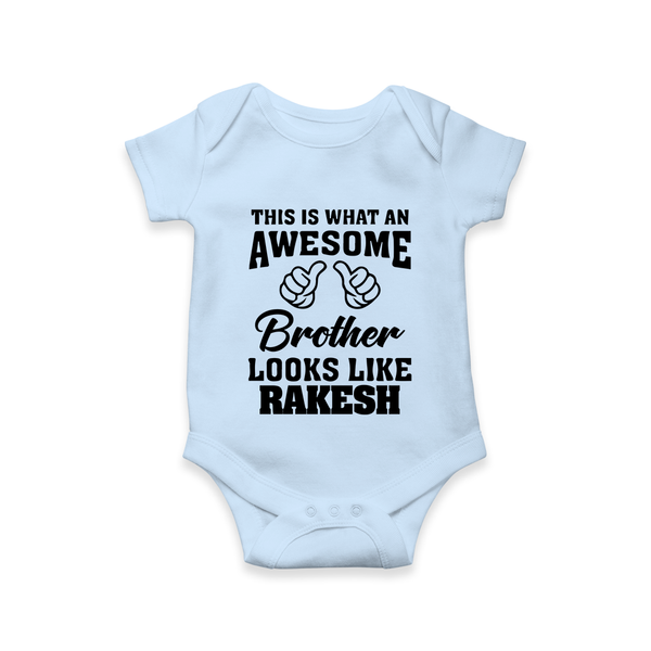 Cute Sibling Outfit for Kids | Brother and Sister Cotton Romper/Onesie - BABY BLUE - New Born (Chest 14")