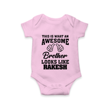 Cute Sibling Outfit for Kids | Brother and Sister Cotton Romper/Onesie - BABY PINK - New Born (Chest 14")