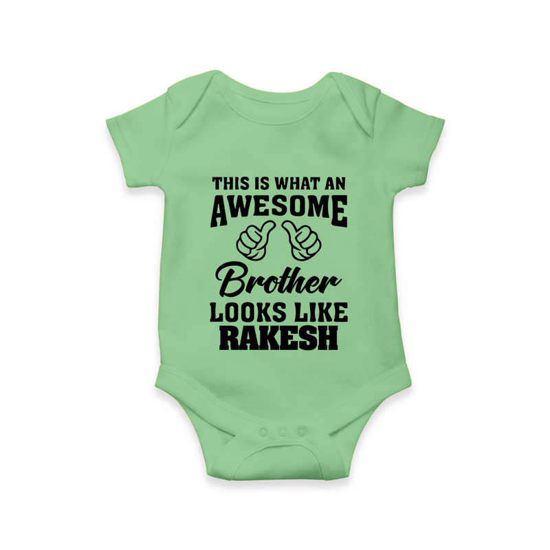 Cute Sibling Outfit for Kids | Brother and Sister Cotton Romper/Onesie - GREEN - New Born (Chest 14")