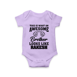 Cute Sibling Outfit for Kids | Brother and Sister Cotton Romper/Onesie - LILAC - New Born (Chest 14")