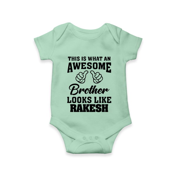 Cute Sibling Outfit for Kids | Brother and Sister Cotton Romper/Onesie - MINT GREEN - New Born (Chest 14")