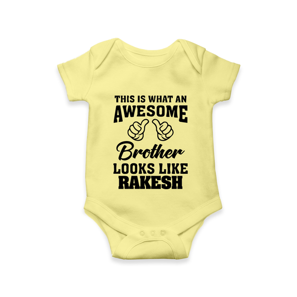 Cute Sibling Outfit for Kids | Brother and Sister Cotton Romper/Onesie - PASTEL YELLOW - New Born (Chest 14")