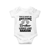 Cute Sibling Outfit for Kids | Brother and Sister Cotton Romper/Onesie - WHITE - New Born (Chest 14")
