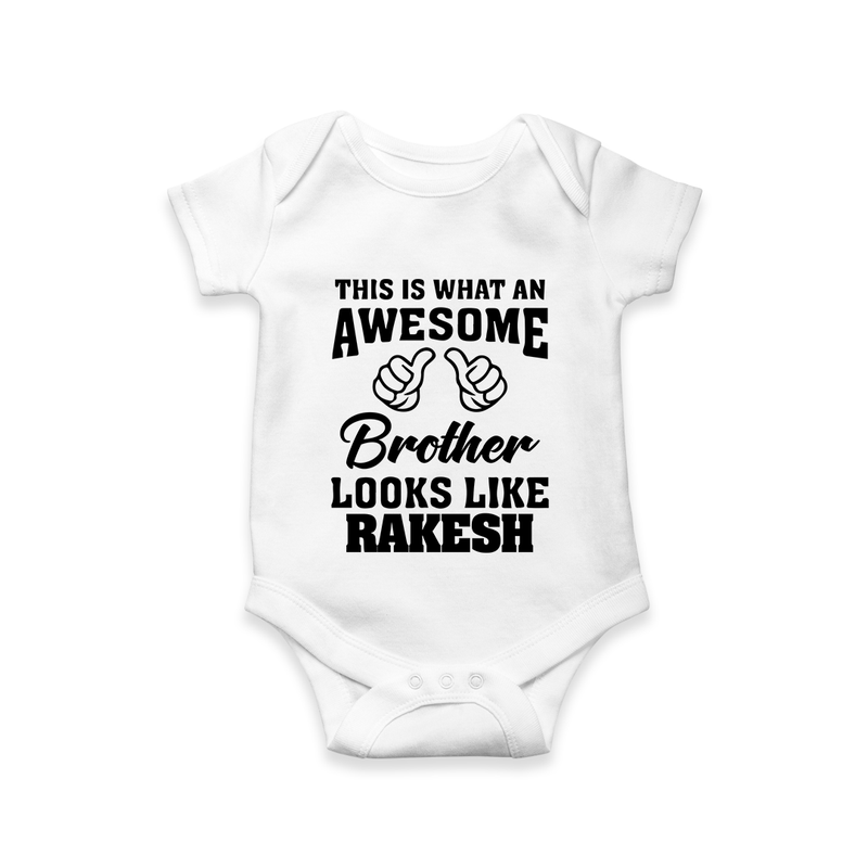 Cute Sibling Outfit for Kids | Brother and Sister Cotton Romper/Onesie - WHITE - New Born (Chest 14")