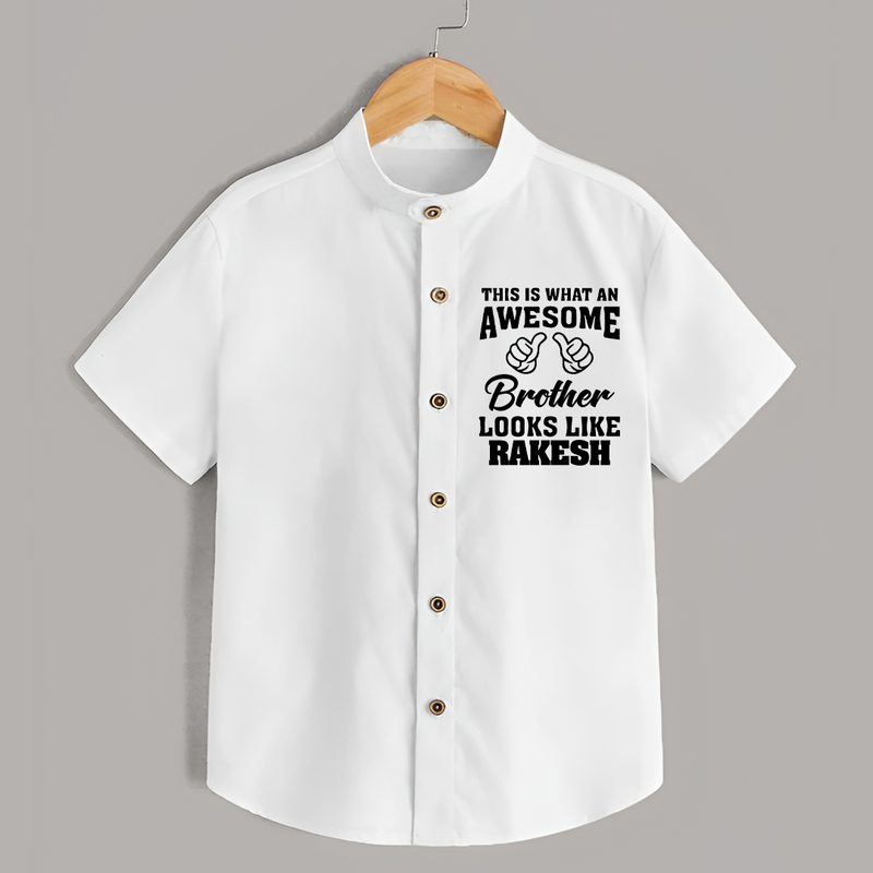 Cute Sibling Outfit for Kids | Brother and Sister Cotton Shirt - WHITE - 0 - 6 Months Old (Chest 23")