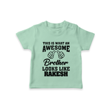 Cute Sibling Outfit for Kids | Brother and Sister Cotton T-Shirt - MINT GREEN - 0-5 Months Old (Chest 17")
