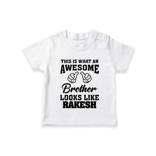 Cute Sibling Outfit for Kids | Brother and Sister Cotton T-Shirt - WHITE - 0-5 Months Old (Chest 17")