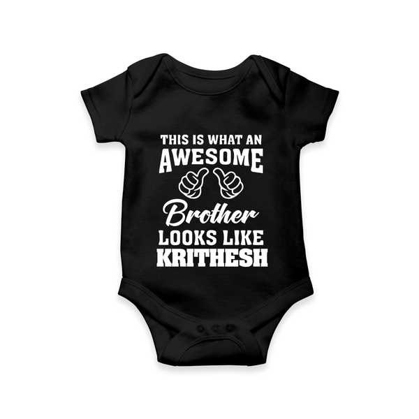 Cute Sibling Outfit for Kids | Brother and Sister Cotton Romper/Onesie - BLACK - New Born (Chest 14")