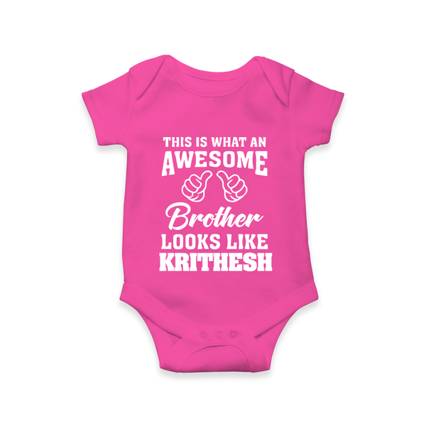 Cute Sibling Outfit for Kids | Brother and Sister Cotton Romper/Onesie - HOT PINK - New Born (Chest 14")