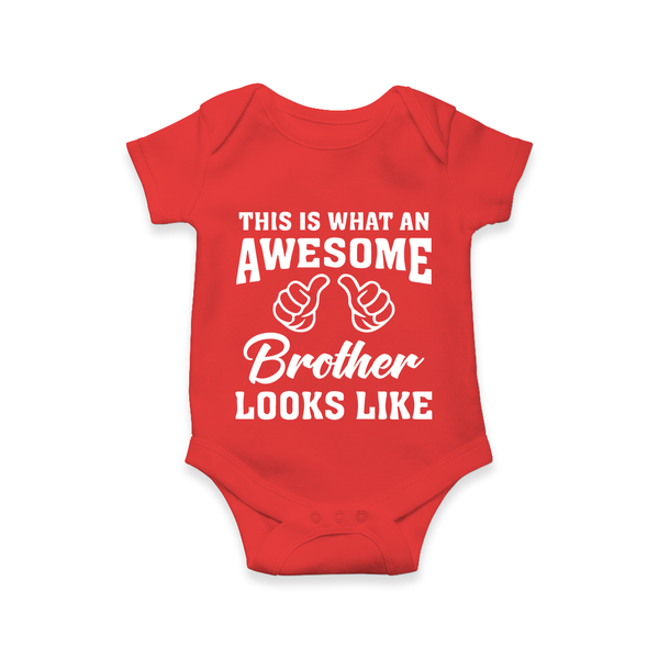 Cute Sibling Outfit for Kids | Brother and Sister Cotton Romper/Onesie - RED - New Born (Chest 14")