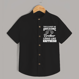 Cute Sibling Outfit for Kids | Brother and Sister Cotton Shirt - BLACK - 0 - 6 Months Old (Chest 23")