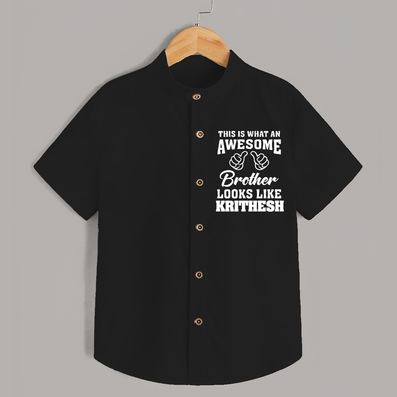 Cute Sibling Outfit for Kids | Brother and Sister Cotton Shirt - BLACK - 0 - 6 Months Old (Chest 23")