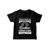 Cute Sibling Outfit for Kids | Brother and Sister Cotton T-Shirt - BLACK - 0-5 Months Old (Chest 17")
