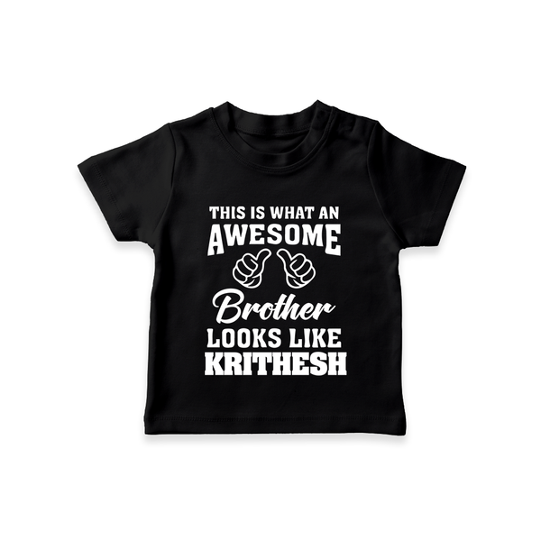 Cute Sibling Outfit for Kids | Brother and Sister Cotton T-Shirt - BLACK - 0-5 Months Old (Chest 17")