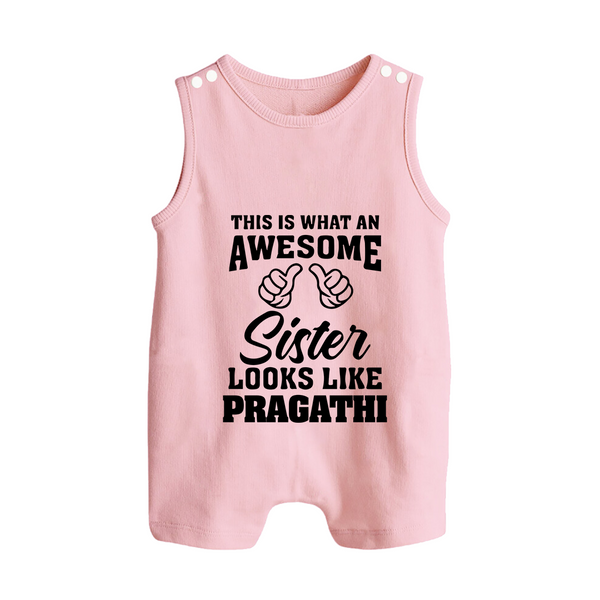 Brother and Sister Romper Suit/ Sleeveless Romper | Soft Cotton Outfits for Siblings - BABY PINK - 0 - 5 Months Old (Chest 18")