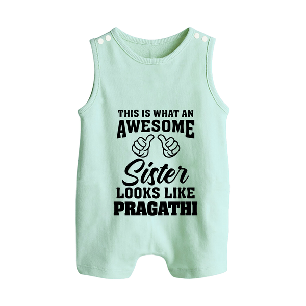 Brother and Sister Romper Suit/ Sleeveless Romper | Soft Cotton Outfits for Siblings - MINT GREEN - 0 - 5 Months Old (Chest 18")