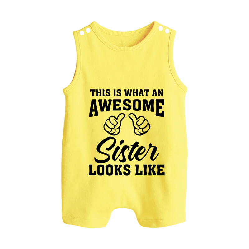 Brother and Sister Romper Suit/ Sleeveless Romper | Soft Cotton Outfits for Siblings - PASTEL YELLOW - 0 - 5 Months Old (Chest 18")