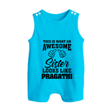 Brother and Sister Romper Suit/ Sleeveless Romper | Soft Cotton Outfits for Siblings - SKY BLUE - 0 - 5 Months Old (Chest 18")