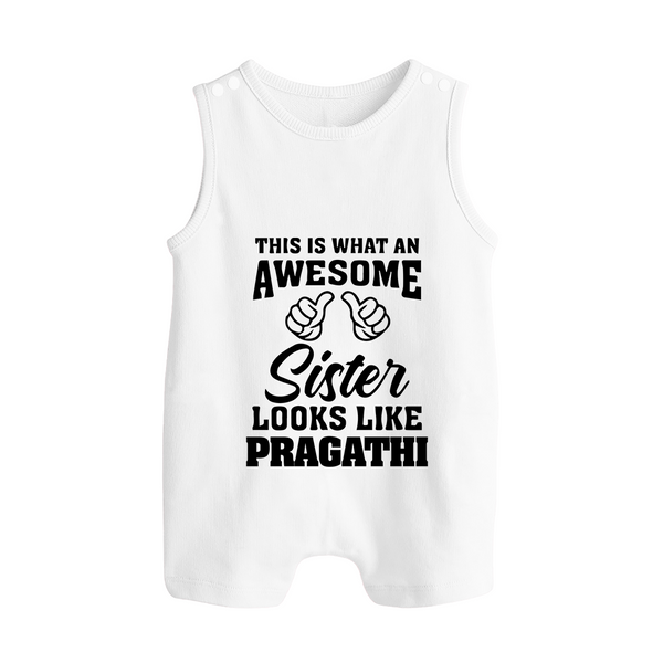 Brother and Sister Romper Suit/ Sleeveless Romper | Soft Cotton Outfits for Siblings - WHITE - 0 - 5 Months Old (Chest 18")