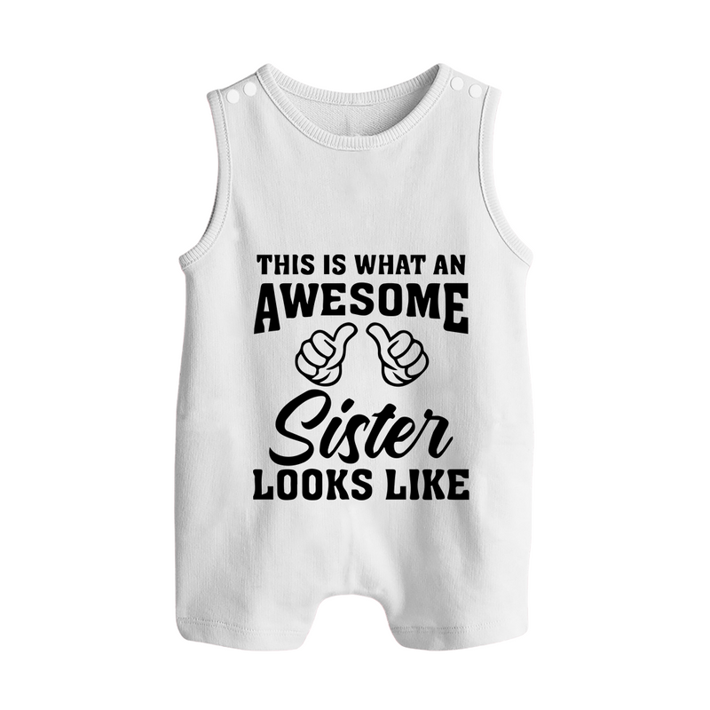 Brother and Sister Romper Suit/ Sleeveless Romper | Soft Cotton Outfits for Siblings - WHITE - 0 - 5 Months Old (Chest 18")