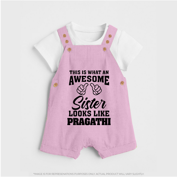 Brother and Sister Dungaree Set | Soft Cotton Outfits for Siblings - BABY PINK - 0 - 5 Months Old (Chest 18")