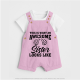 Brother and Sister Dungaree Set | Soft Cotton Outfits for Siblings - BABY PINK - 0 - 5 Months Old (Chest 18")