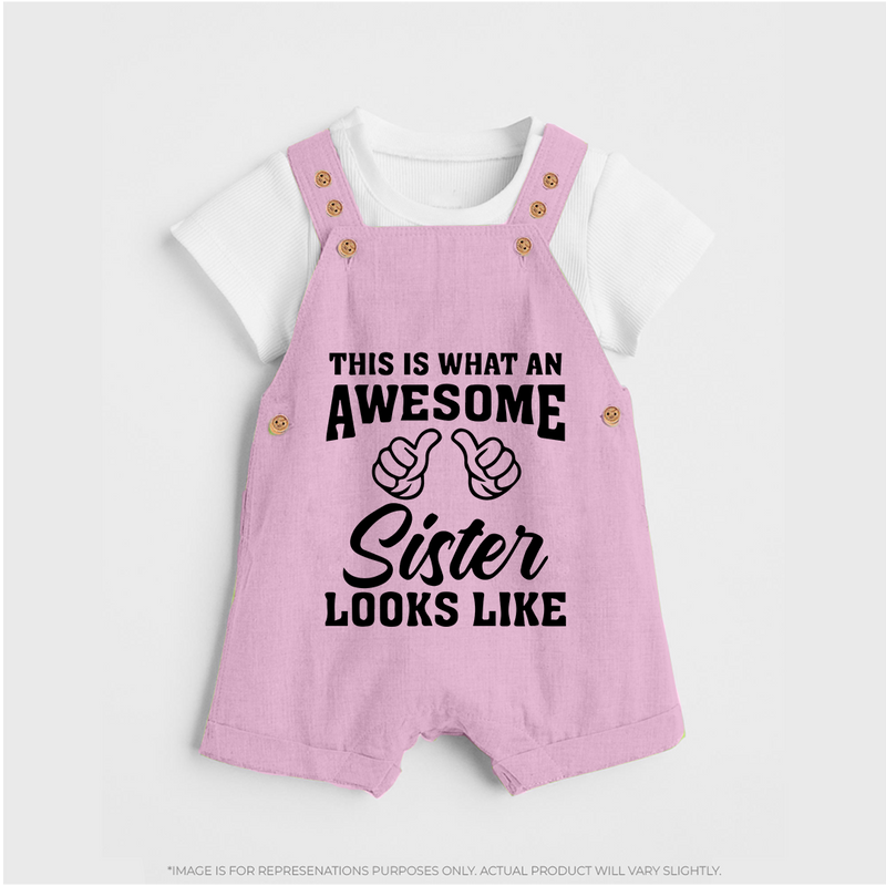 Brother and Sister Dungaree Set | Soft Cotton Outfits for Siblings - BABY PINK - 0 - 5 Months Old (Chest 18")