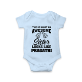 Brother and Sister Romper/Onesie | Soft Cotton Outfits for Siblings - BABY BLUE - New Born (Chest 14")