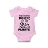 Brother and Sister Romper/Onesie | Soft Cotton Outfits for Siblings - BABY PINK - New Born (Chest 14")
