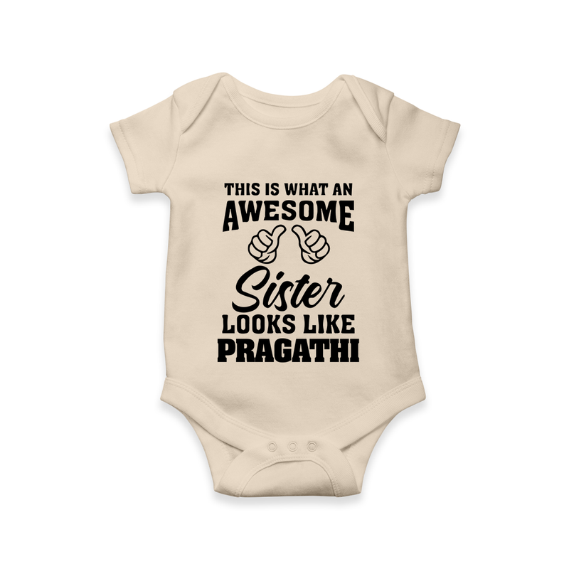 Brother and Sister Romper/Onesie | Soft Cotton Outfits for Siblings - IVORY - New Born (Chest 14")