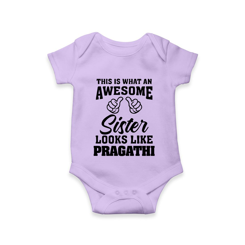 Brother and Sister Romper/Onesie | Soft Cotton Outfits for Siblings - LILAC - New Born (Chest 14")